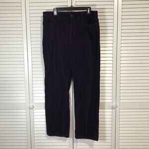Croft & Barrow Deep Plum Corduroy Stretch Straight Leg Pants Women 14